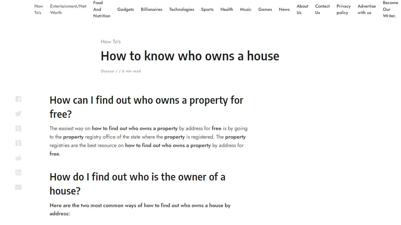 How to know who owns a house - The360Report